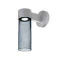 Besa Lighting Juni 10 Outdoor Sconce, Blue Bubble, Silver Finish, 1x4W LED JUNI10BL-WALL-LED-SL